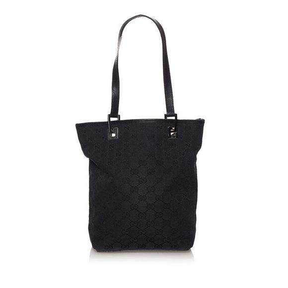 Pre Loved Gucci GG Canvas Tote Bag Black Women